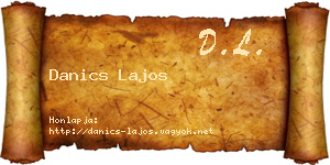 Danics Lajos névjegykártya